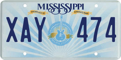 MS license plate XAY474