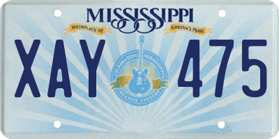 MS license plate XAY475