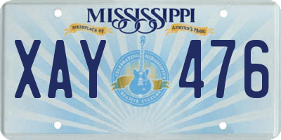 MS license plate XAY476