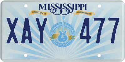 MS license plate XAY477