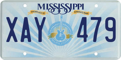 MS license plate XAY479