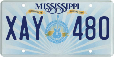 MS license plate XAY480