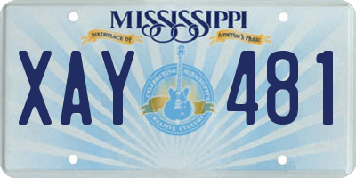 MS license plate XAY481