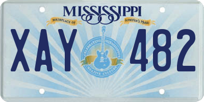 MS license plate XAY482