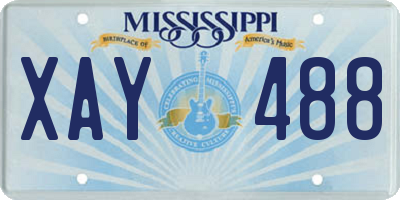 MS license plate XAY488