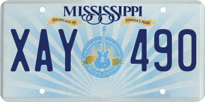 MS license plate XAY490