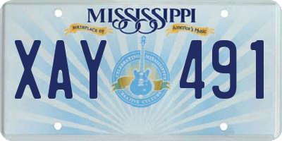 MS license plate XAY491
