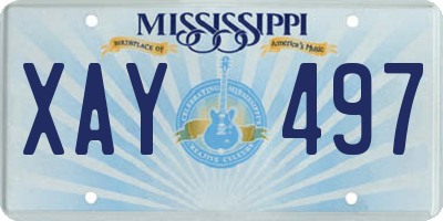 MS license plate XAY497