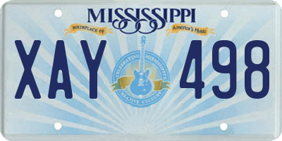 MS license plate XAY498