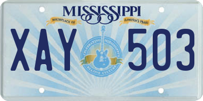 MS license plate XAY503