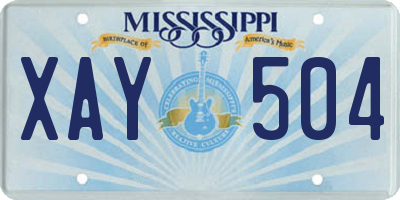 MS license plate XAY504