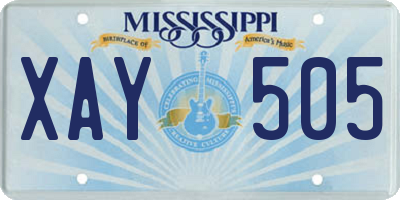 MS license plate XAY505