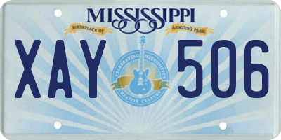 MS license plate XAY506