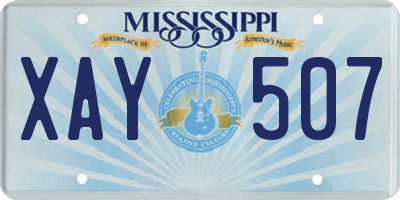 MS license plate XAY507