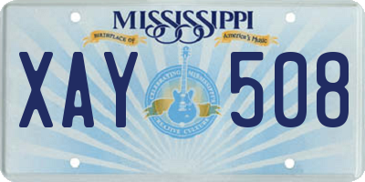 MS license plate XAY508