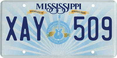 MS license plate XAY509