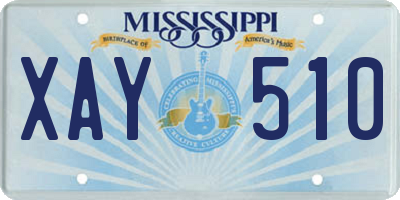 MS license plate XAY510