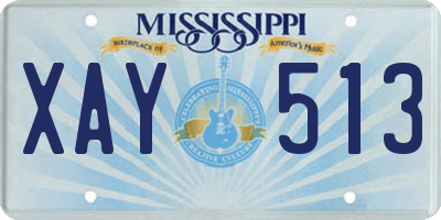 MS license plate XAY513