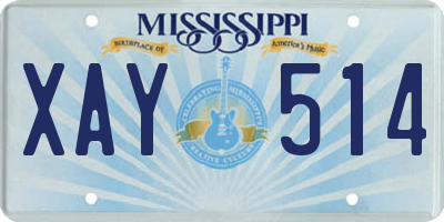 MS license plate XAY514