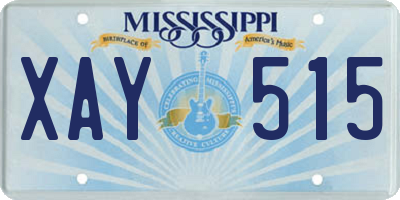 MS license plate XAY515