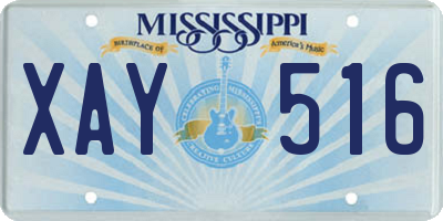 MS license plate XAY516