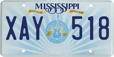 MS license plate XAY518