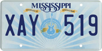 MS license plate XAY519