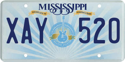MS license plate XAY520