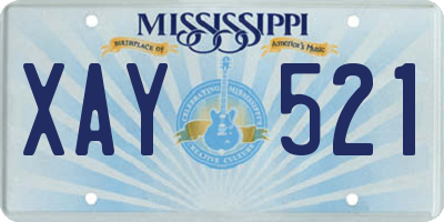 MS license plate XAY521