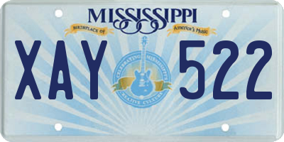 MS license plate XAY522