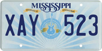 MS license plate XAY523