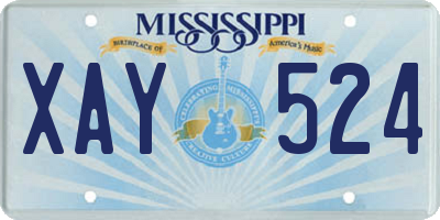 MS license plate XAY524