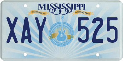 MS license plate XAY525