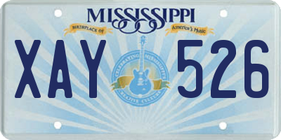 MS license plate XAY526