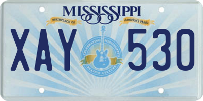 MS license plate XAY530
