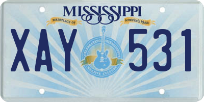 MS license plate XAY531