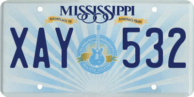 MS license plate XAY532