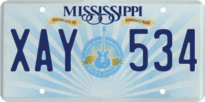 MS license plate XAY534