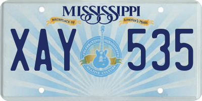 MS license plate XAY535