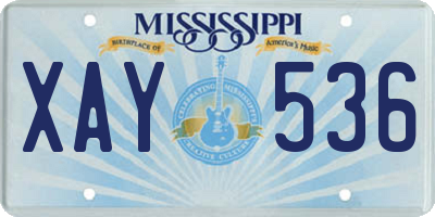 MS license plate XAY536