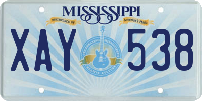 MS license plate XAY538