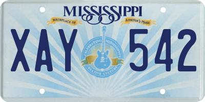 MS license plate XAY542