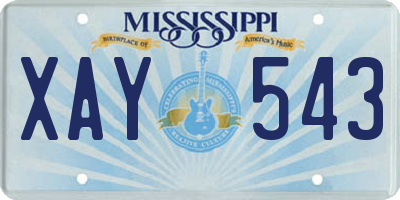 MS license plate XAY543