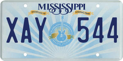 MS license plate XAY544