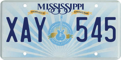 MS license plate XAY545
