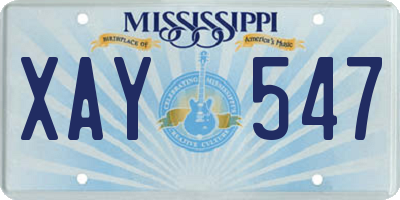 MS license plate XAY547