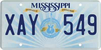 MS license plate XAY549