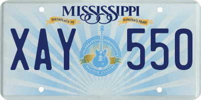 MS license plate XAY550