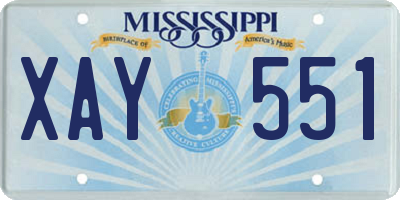 MS license plate XAY551