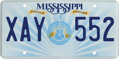 MS license plate XAY552